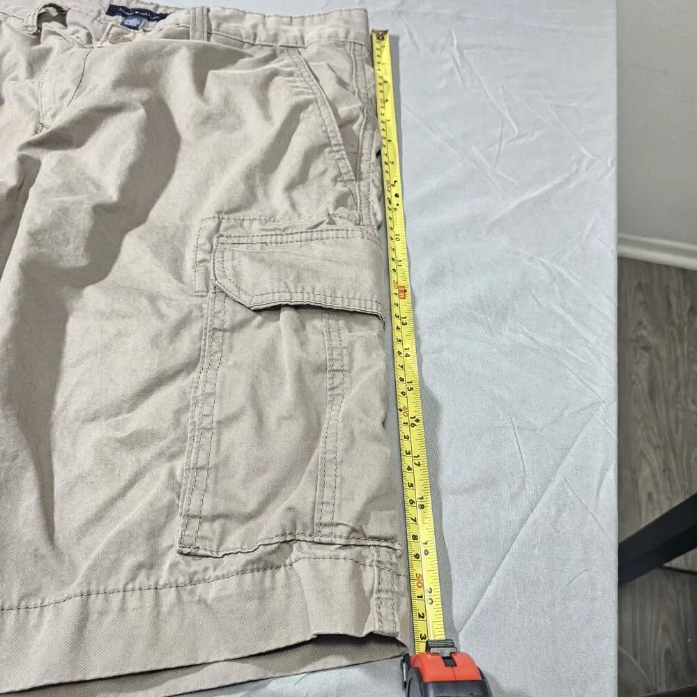 Tommy Hilfiger Mens Cargo Shorts Classic Fit Size 34 Beige 100% Cotton